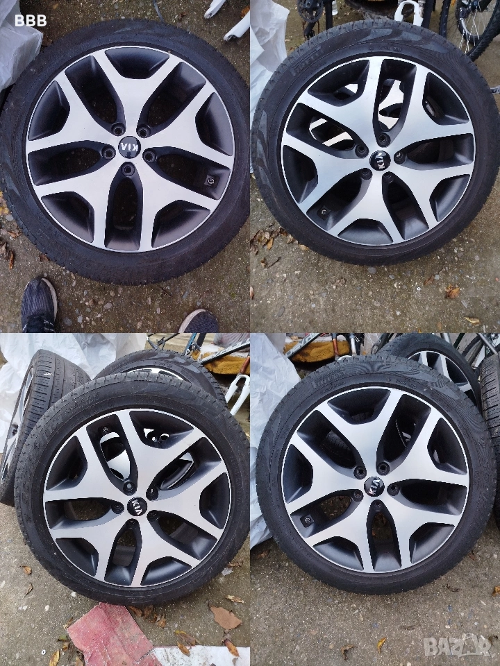 Оригинални алуминиеви джанти Kia Sportage 19" + зимни гуми Pirelki, снимка 1