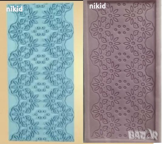 Двустранно надупчена дантела на цветя силиконов молд дантелена подложка за гъмпейст торта декор, снимка 1