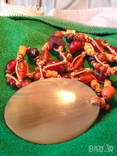 СКЪПОЦЕННО КОЛИЕ АРТ МЕДАЛЬОН ХЕНД-МЕЙД ИЗРАБОТКА от ЕСТЕСТВЕНИ КАМЪНИ и МАТЕРИАЛИ и МУРАНО 27095, снимка 1