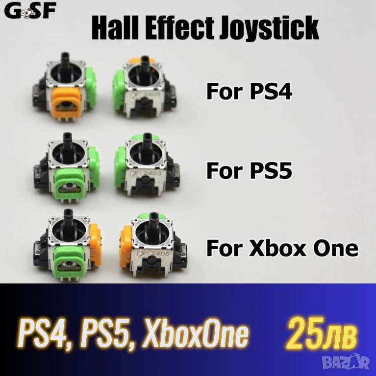 Favor Union Hall Effect аналогов стик за PS4, PS5, Xbox One, снимка 1