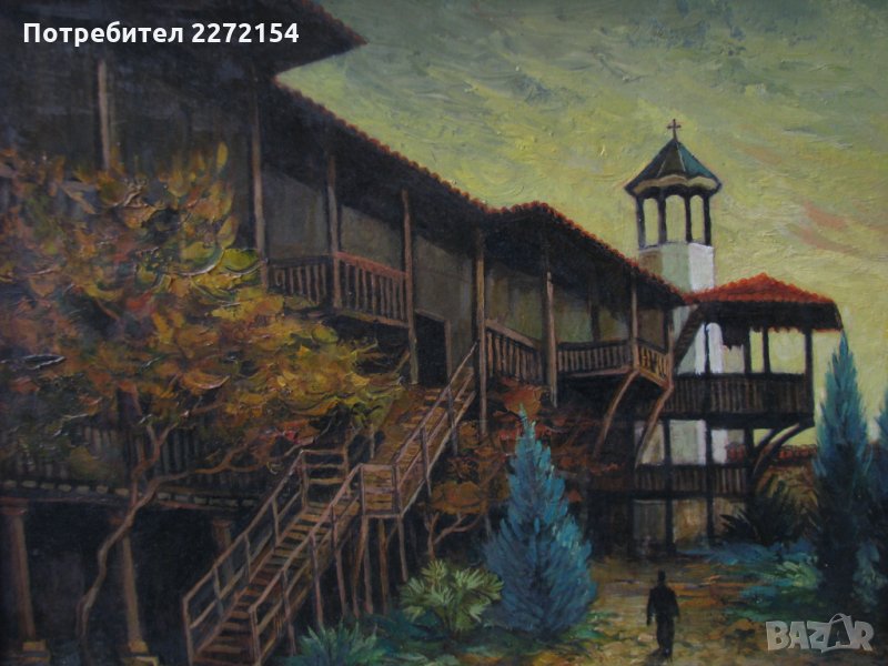 Картина маслени бои "Роженския манастир", снимка 1