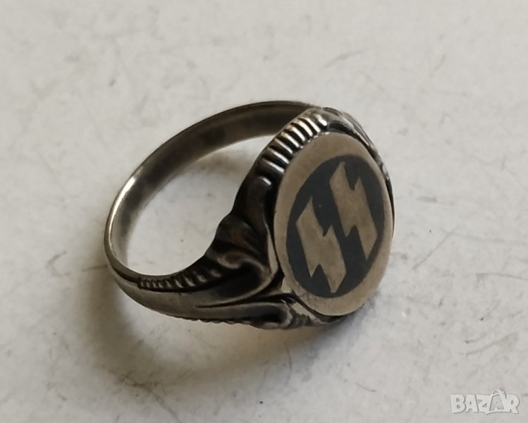Сребърен пръстен с ниело, снимка 1