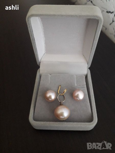 Сребърен перлен комплект    , снимка 1