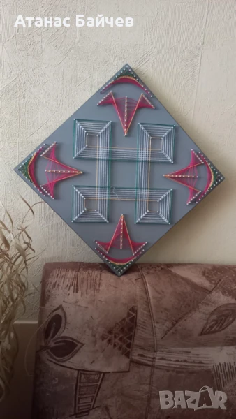 Пано  30/30 см. - техника  Стринг  арт = 32 лв., снимка 1