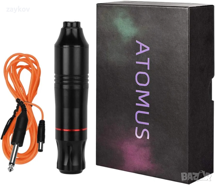 Ротационна машина за татуировки ATOMUS със захранване и педал, снимка 1