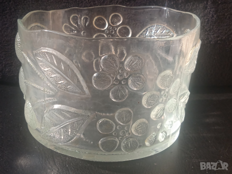 Vintage ART стъклена ваза / купа / бонбониера, снимка 1