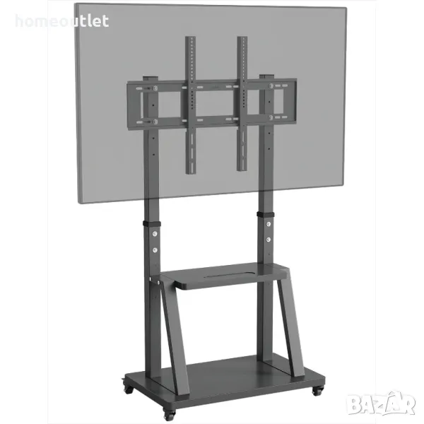 ПРОМОЦИЯ Мобилна стойка за телевизор с рафтове за съхранение на 2 нива UNHO U-990A, снимка 1