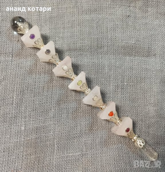 Рейки пръчица с естествени камъни розов кварц, снимка 1