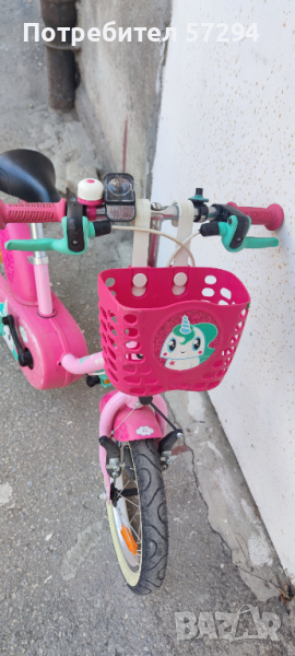 Детски велосипед 500 unicorn, 14инча, за деца от 3 до 5 години, Decathlon,розов, снимка 1