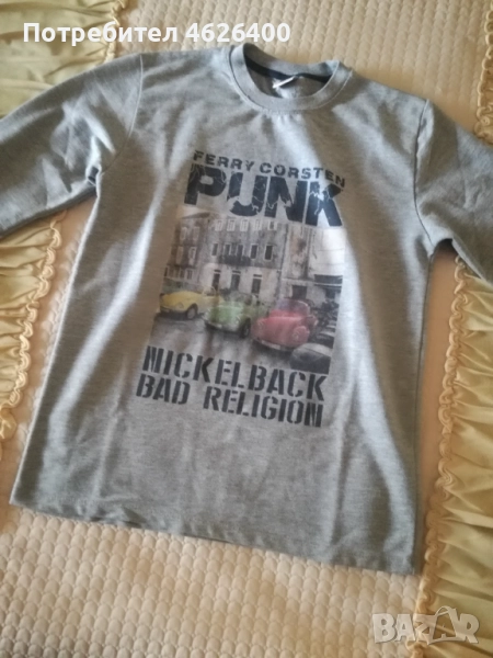 Продавам детска фланелка с дълък ръкав с надписи, снимка 1