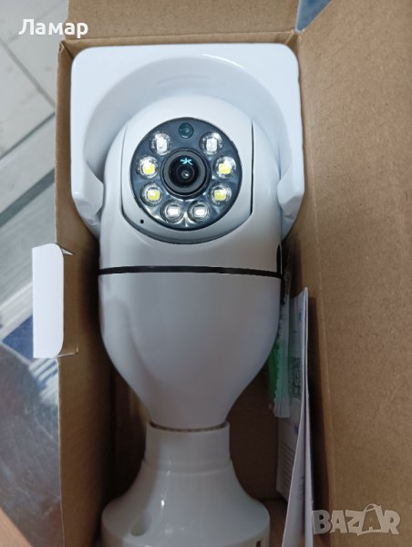 WiFi безжична въртяща се IP камера за фасунга тип лампа крушка FULL-HD 1080P нощно виждане, снимка 1