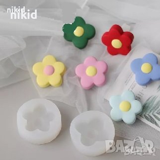 дълбоко цвете цветче силиконов молд форма фондан гипс шоколад свещ сапун гипс декор, снимка 1