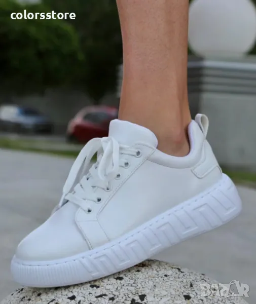 Равни кецове - бяла кожа - MLM950, снимка 1