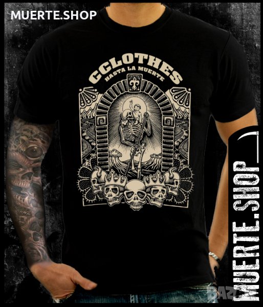 Черна тениска с щампа HASTA LA MUERTE, снимка 1