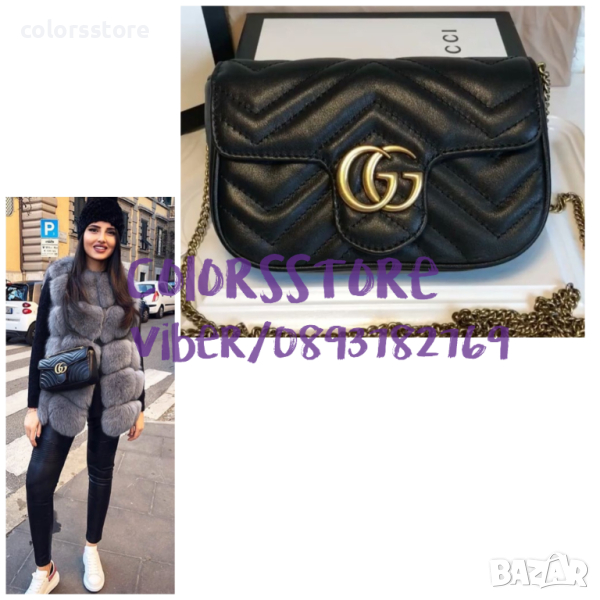 Луксозна черна чанта Г*чи- VL-R1, снимка 1