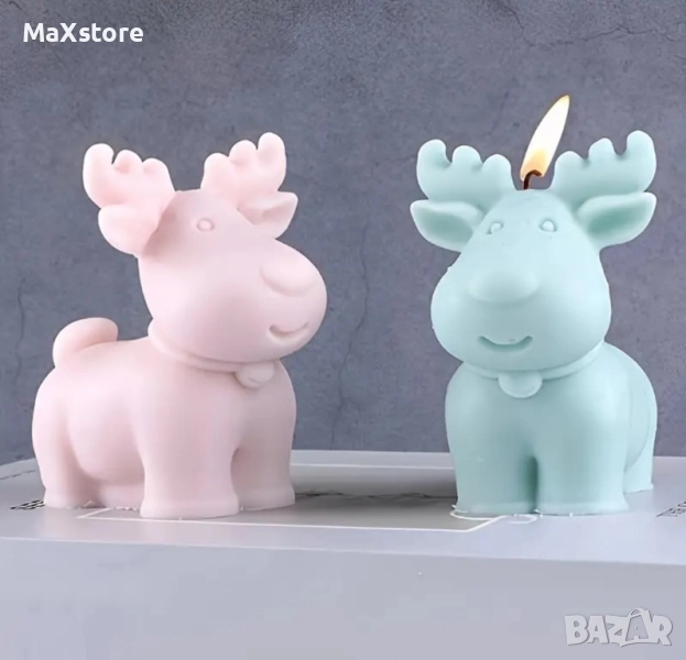 3D Голям елен Силиконов молд форма за свещи гипс сапун смола , снимка 1