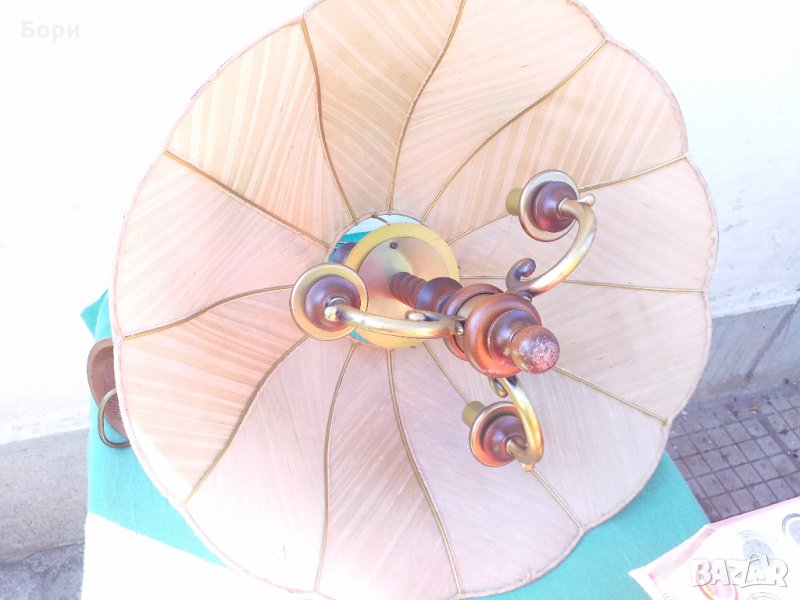 Италиански полилеи,месинг и дърво, снимка 1