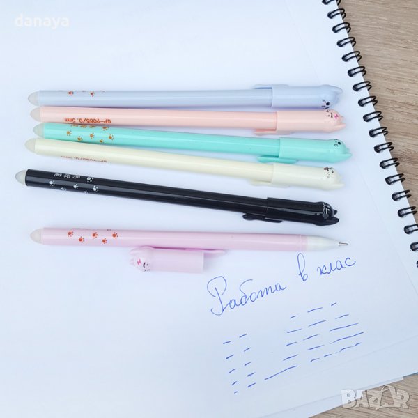 3031 Изтриващ се син химикал с гума Котенце, снимка 1