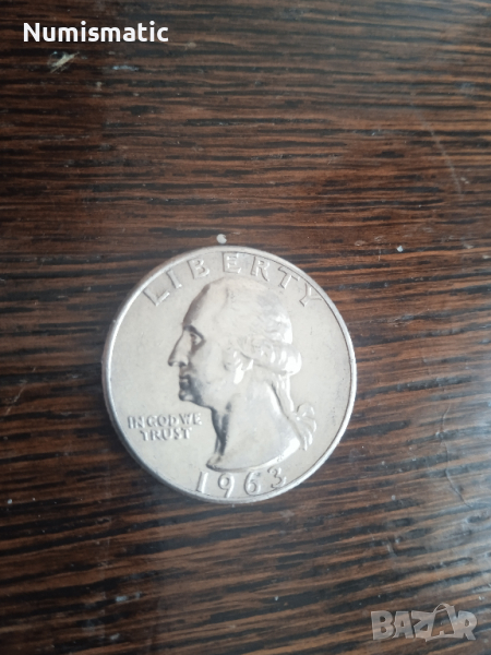 quarter - сребърна монета, 1963, Вашингтон, снимка 1