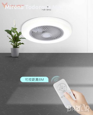 Полилей Вентилатор за таван със лед  лед светлини с дистанционно, снимка 2 - Лед осветление - 36910156