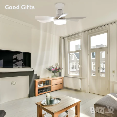 LED плафон с вентилатор и дистанционно управление – 40W, 6 перки, регулируема светлина, цокъл E27, снимка 7 - Други - 51250931