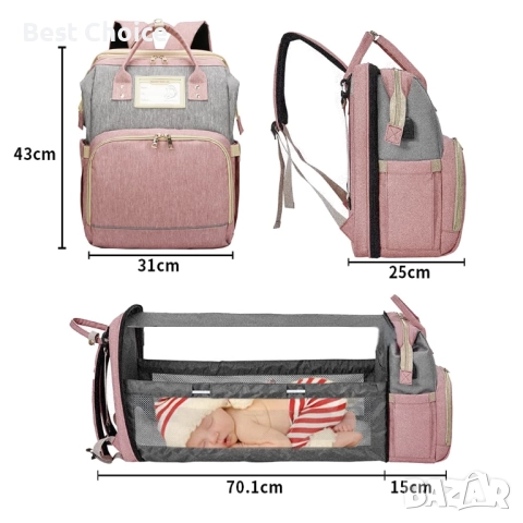 МНОГОФУНКЦИОНАЛНА РАНИЦА за принадлежности с попивалник и кошара, снимка 4 - Раници - 52584851