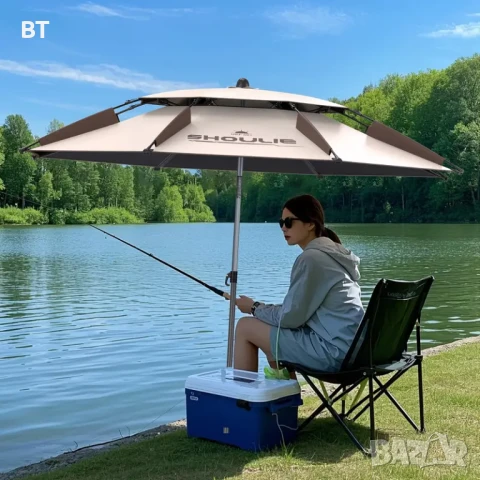 Ветроупорен плажен чадър с UV  защита, снимка 2 - Къмпинг мебели - 51044555