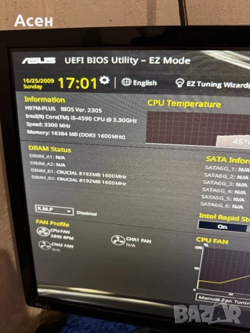 Дънна платка Asus H97-PLUS, 1150 и Процесор Intel Core i5-4590 6M up to , снимка 4 - Видеокарти - 49520594