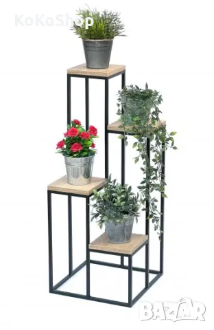 Цветарник-34х34х67 см./метален цветарник/цветарник, снимка 3 - Градински мебели, декорация  - 49977424