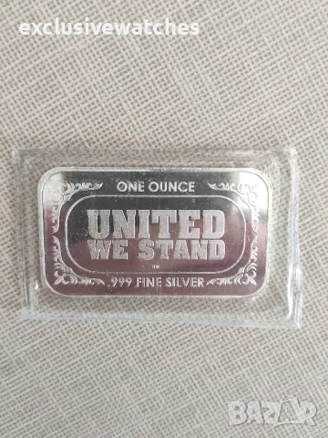 1 тройунция Highland Mint US Flag 999 чисто сребро, снимка 3 - Нумизматика и бонистика - 47676908