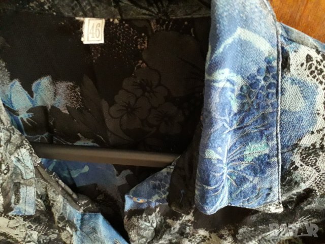 Дамска риза дълъг ръкав синьо и сиво, снимка 2 - Ризи - 30139161