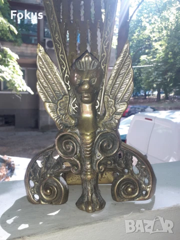 Невероятна барокова менсингова решетка за камина, снимка 5 - Антикварни и старинни предмети - 50941593