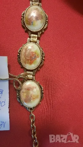 Антична гривна бронз  и ръчно рисуван порцелан, снимка 3 - Антикварни и старинни предмети - 49238561