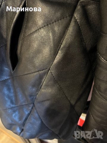 Черно яке размер S от естествена агнешка кожа с лисица марка Mitron , снимка 11 - Якета - 42774876