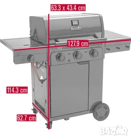 Char Broil Essential 3 G 2025, снимка 5 - Барбекюта - 51173096