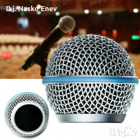 Грил решетка за микрофон Microphone MIC Grille Head Mesh Cover for Shure Beta58A SM58 pgx24 slx24, снимка 2 - Микрофони - 30492602