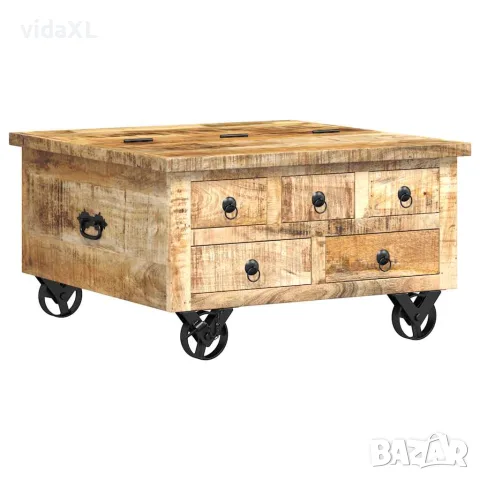 vidaXL Маса за кафе грубо мангово дърво 70x70x40 см
