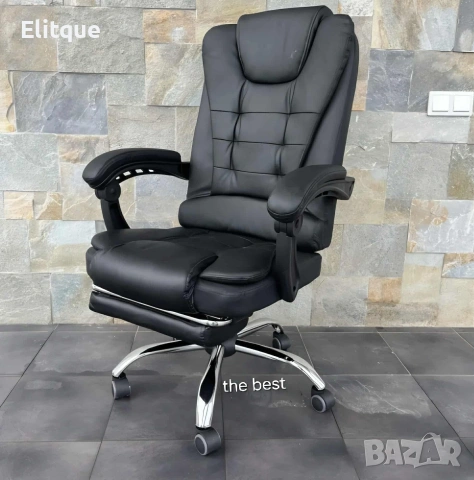 Ергономичен въртящ се офис стол с масаж и поставка за крака, снимка 8 - Столове - 53189526