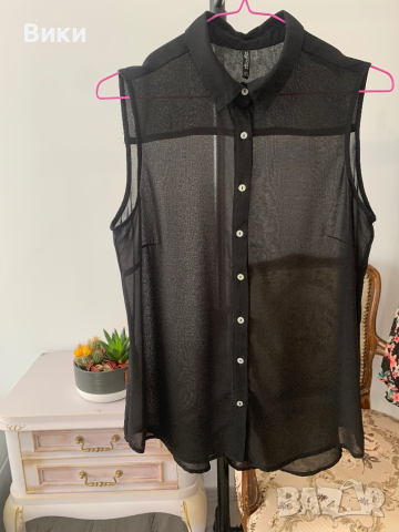 Дамска риза в черно размер М, снимка 3 - Ризи - 44687418