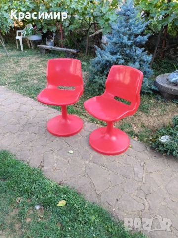 Винтидж въртящи се пластмасови столове. 60 лв. за бр. Има налични бройки, снимка 4 - Антикварни и старинни предмети - 51526353