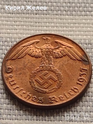 Монета 1 райхсфенинг 1937г. Германия Трети Райх с СХВАСТИКА за КОЛЕКЦИЯ 37758, снимка 8 - Нумизматика и бонистика - 42823609