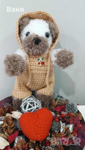 Ръчно плетено кученце, снимка 11 - Плюшени играчки - 52003839
