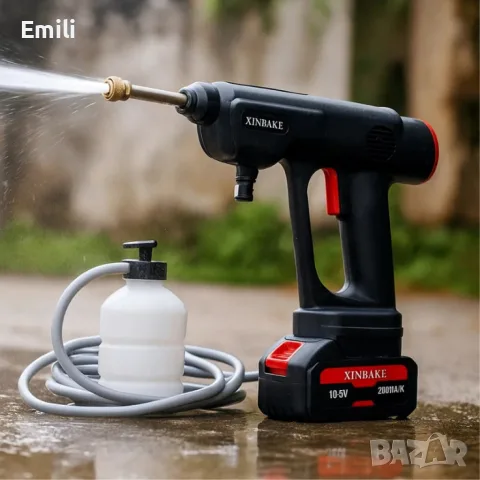 Акумулаторна водоструйка 24V – Пистолет за миене с LCD дисплей и 4 режима, снимка 2 - Парочистачки и Водоструйки - 56156031