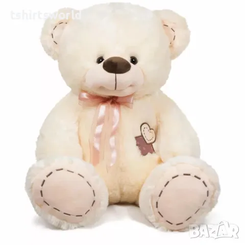 Ново плюшено мече с апликирано сърце, 50см