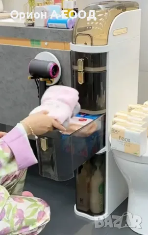 Мултифункционален Шкаф за баня с Колелца Водоустойчив , снимка 13 - Шкафове - 48044097