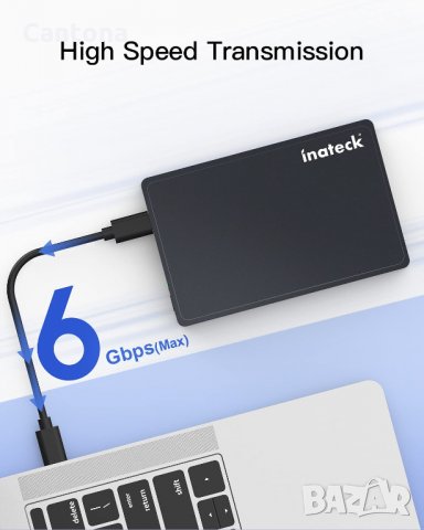 Inateck кутия за 2.5 "SATA SSD, HDD, USB C към SATA адаптер USB 3.0 , снимка 3 - Други - 34274402