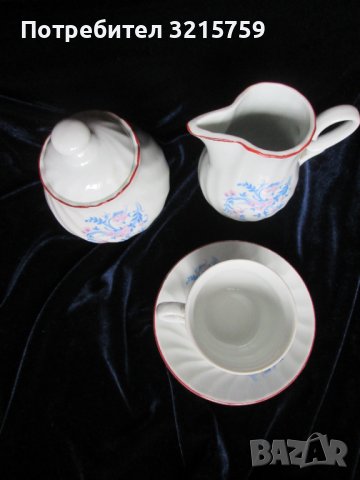 Стари Порцеланова захарница,чашка,каничка за мляко, България, снимка 6 - Сервизи - 39325112