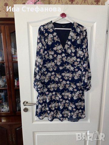 Нова елегантна феерична есенна ежедневна рокля флорален десен нежни цветя , снимка 2 - Рокли - 42405202