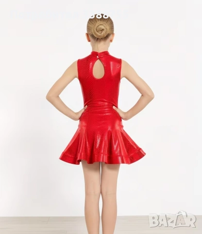 Красива рокля за спортни танци до 150 см., снимка 3 - Детски рокли и поли - 54145169