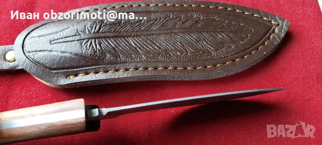 уникален нож перо от дамаска стомана, снимка 2 - Ножове - 50284932